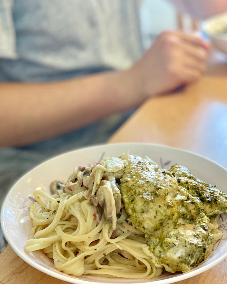 低卡伪白酱奶油培根蘑菇意大利面｜#Healthymeals# 减脂必撸02