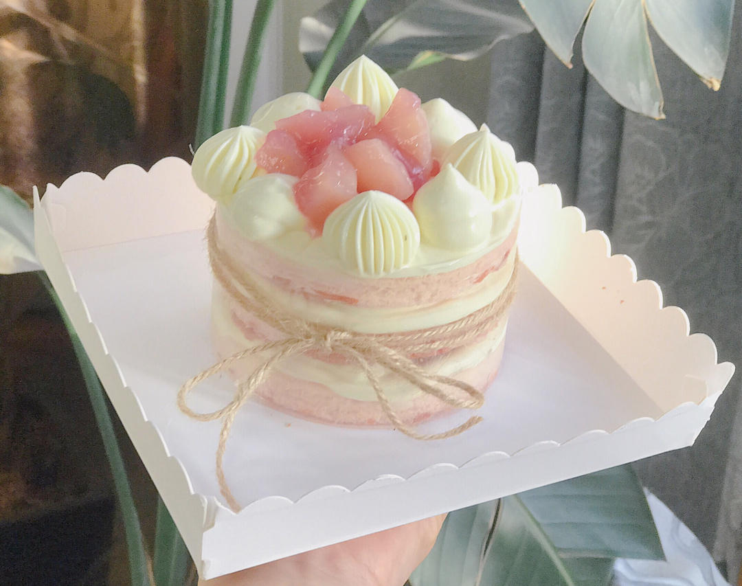 小君zhou做的颜值代表白桃茉莉蛋糕少女心桃子季节