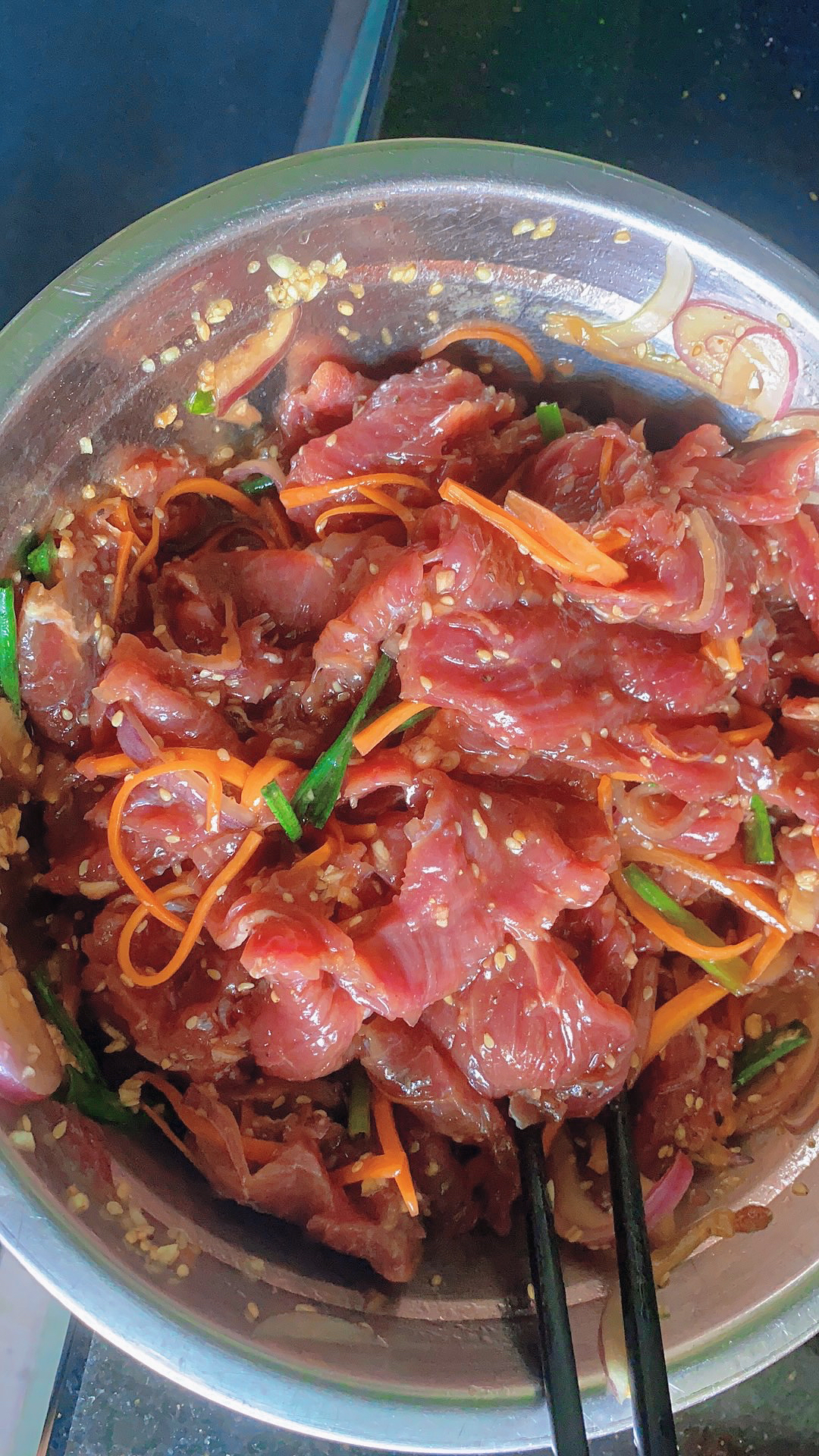 「正宗韩式烤肉」调味牛肉的腌制秘诀