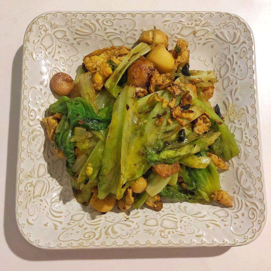 日式蛋黄酱生菜滑蛋（嫩滑.鲜美.清脆.自制蛋黄酱）