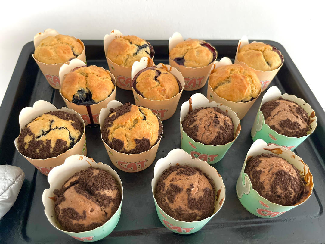 香蕉蓝莓蛋糕muffin（可做磅蛋糕）
