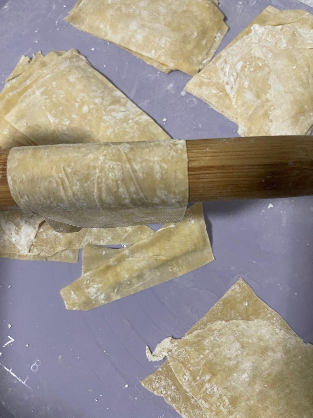 薄如蝉翼的手擀馄饨皮
