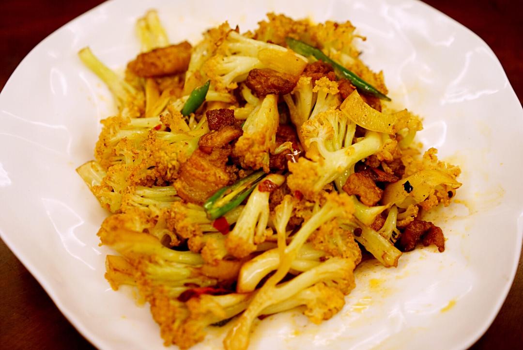 干锅菜花的做法