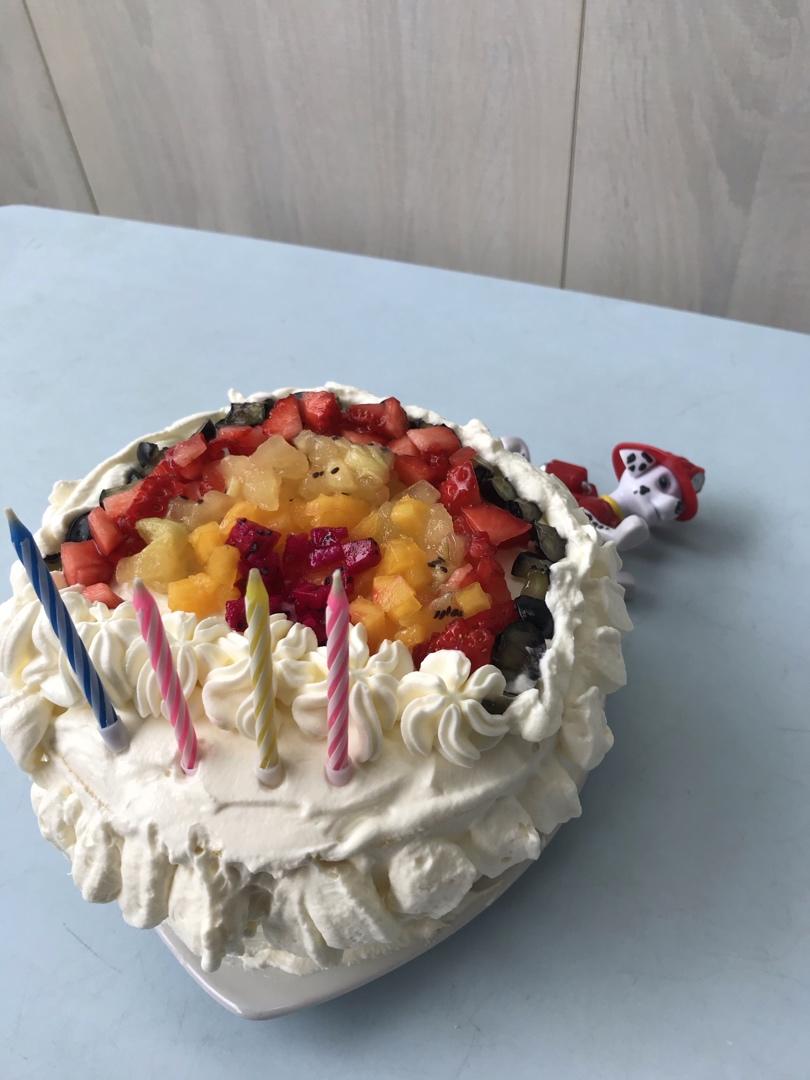 彩虹🌈水果装饰蛋糕