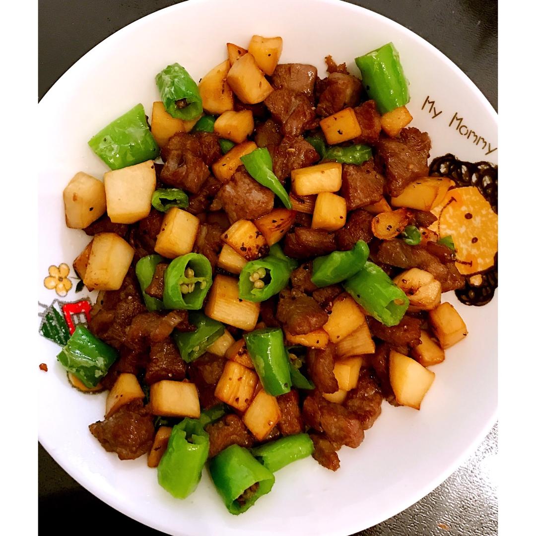黑椒杏鲍菇牛肉粒