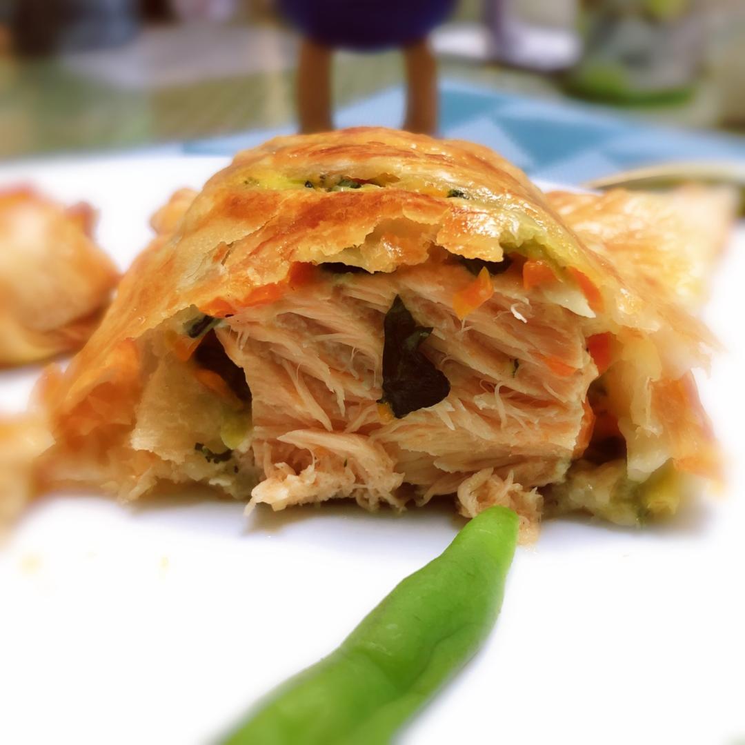 菠菜三文鱼卷(咸派)