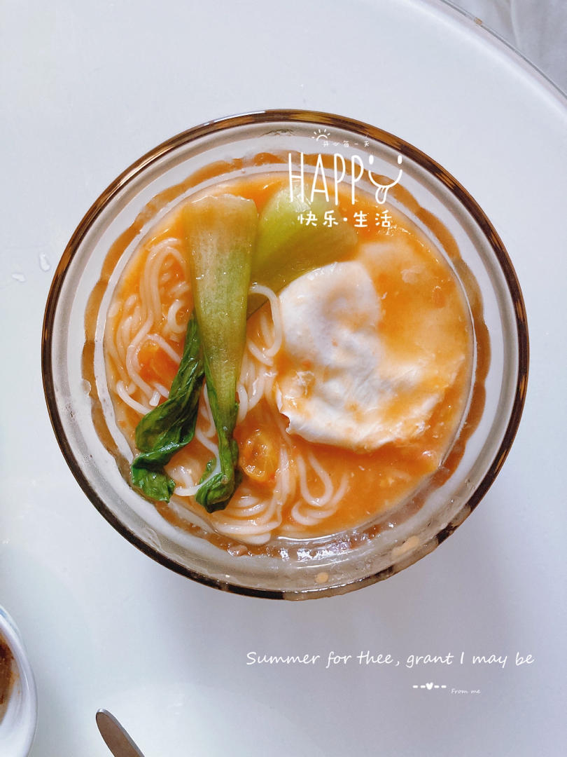 养胃的西红柿鸡蛋热汤面