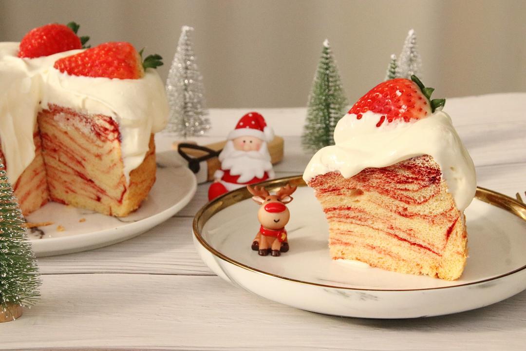 红丝绒大理石戚风Marbled Chiffon Cake（后蛋法超细腻）