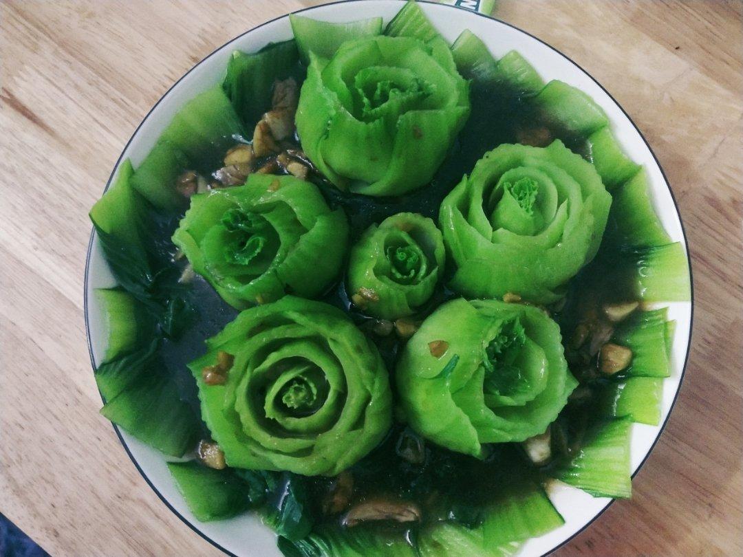 🌺玫瑰上海青，来自夏日的浓浓爱意🥬