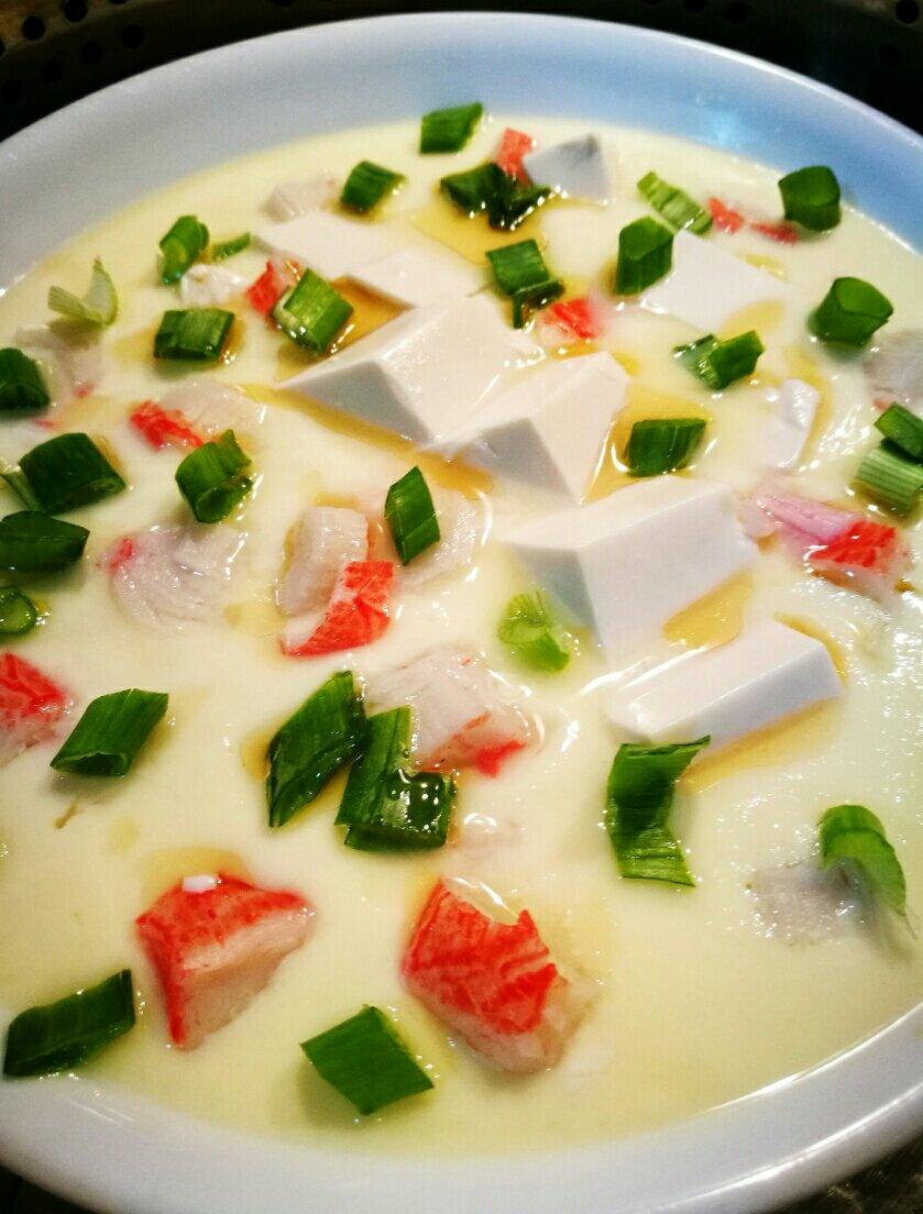 虾仁豆腐蒸水蛋