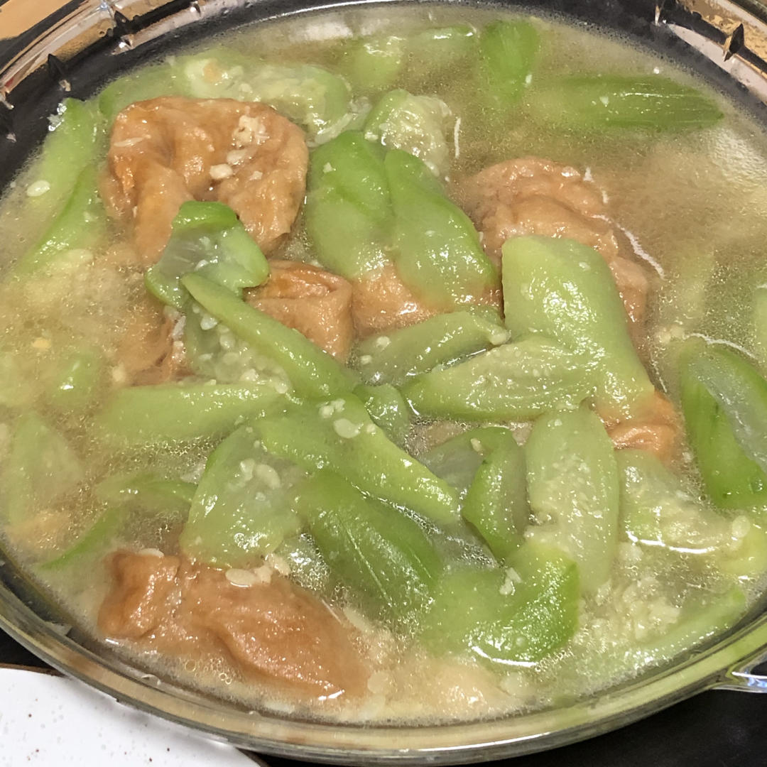 丝瓜炒油面筋
