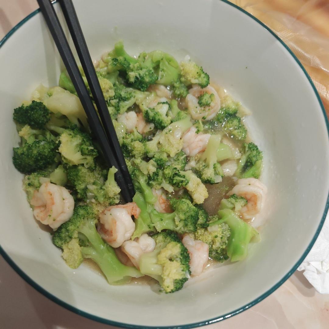 减肥去脂的西兰花炒虾仁