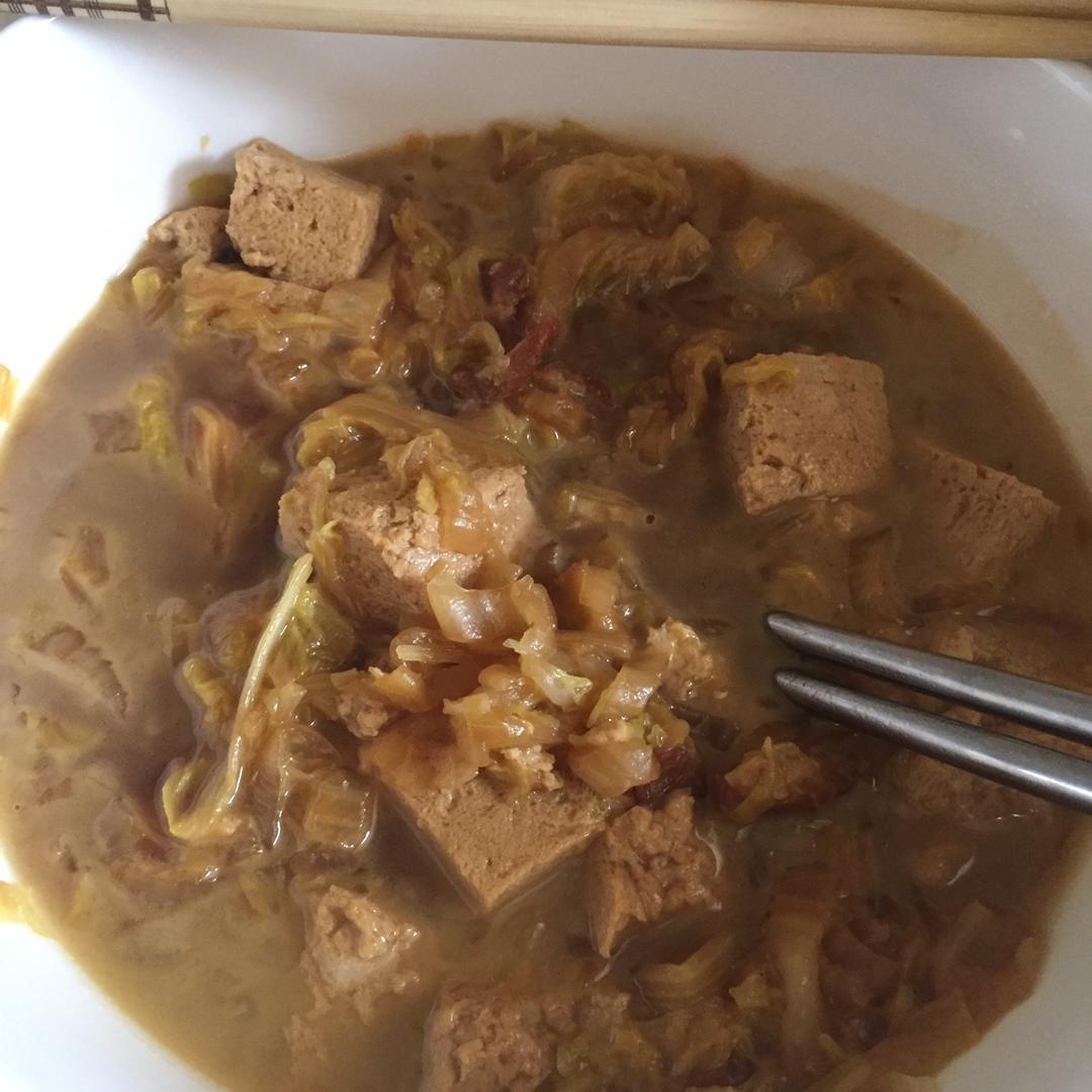 白菜炖冻豆腐