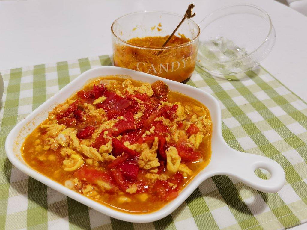 番茄炒鸡蛋（超浓的番茄味）