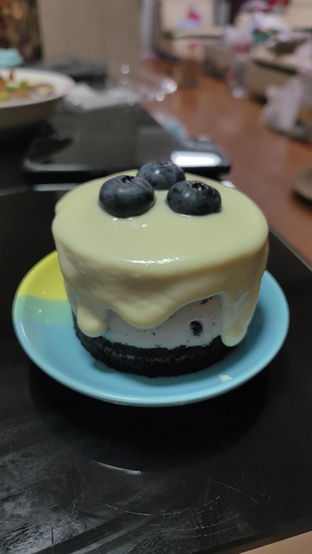 免烤箱‼️mini蓝莓🫐奶盖芝士小蛋糕