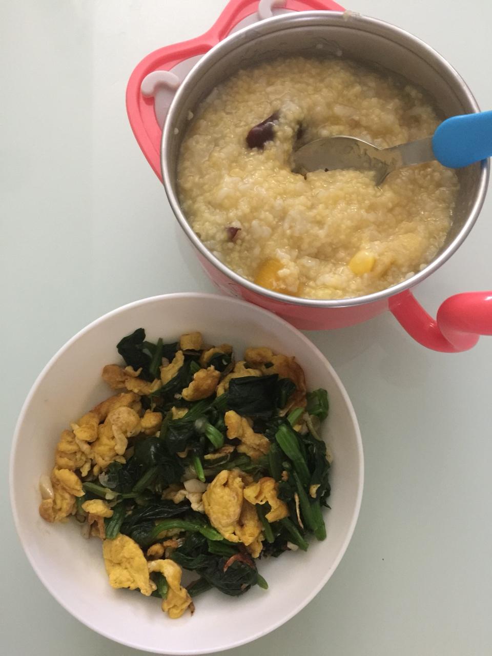 虾皮菠菜炒鸡蛋
