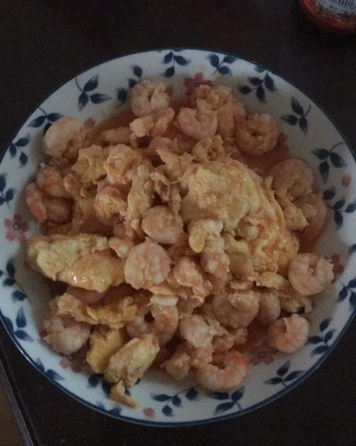 茄汁虾仁炒蛋