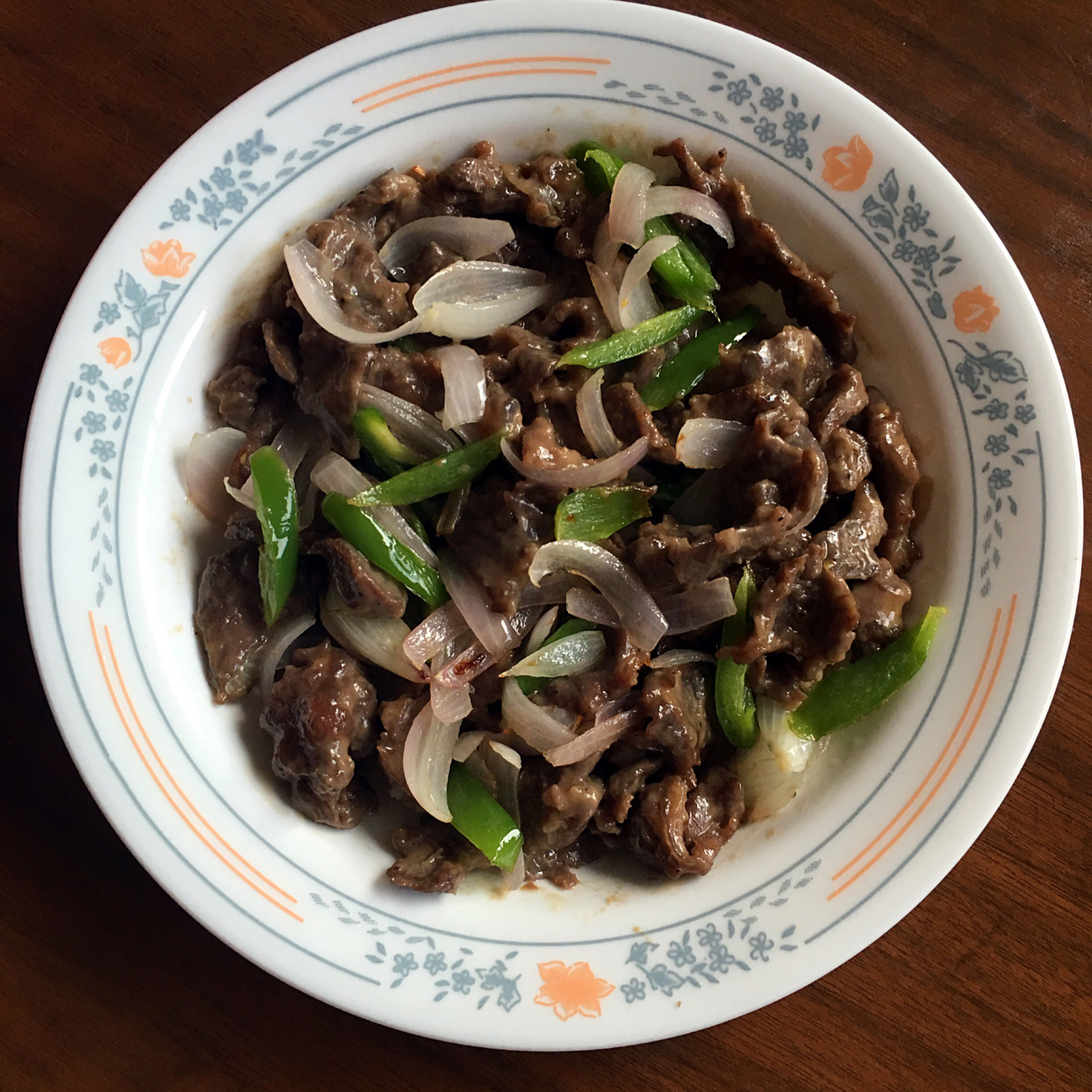 孜然牛肉炒青椒