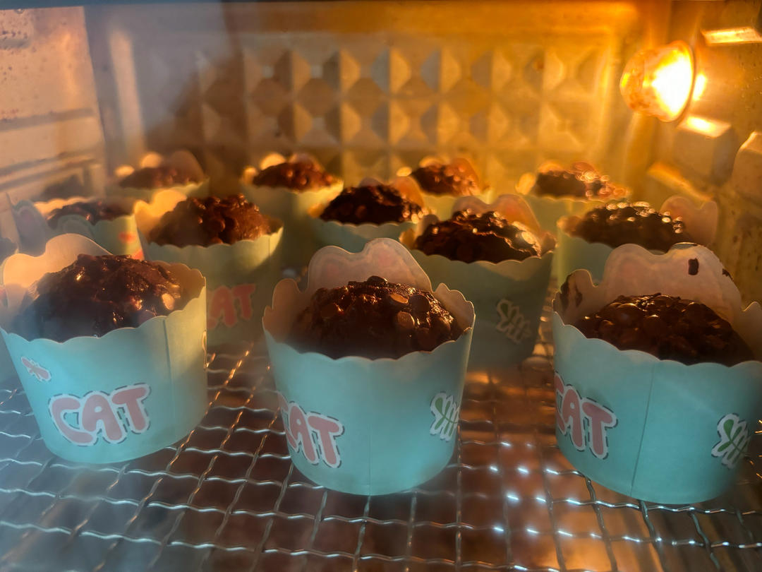 星巴克同款丨巧克力蘑菇头玛芬蛋糕丨免打发零失败