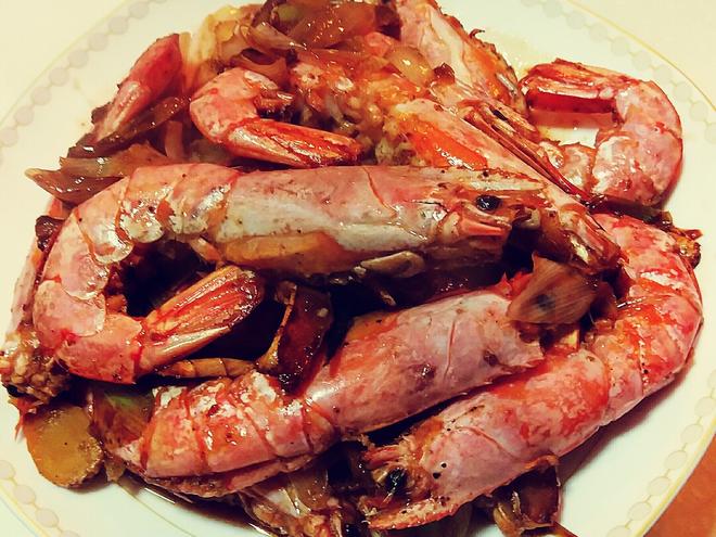 快手葱烧阿根廷红虾的做法