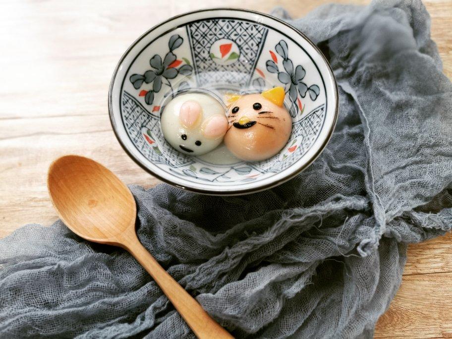 不开裂的卡通汤圆（含花生芝麻馅做法）