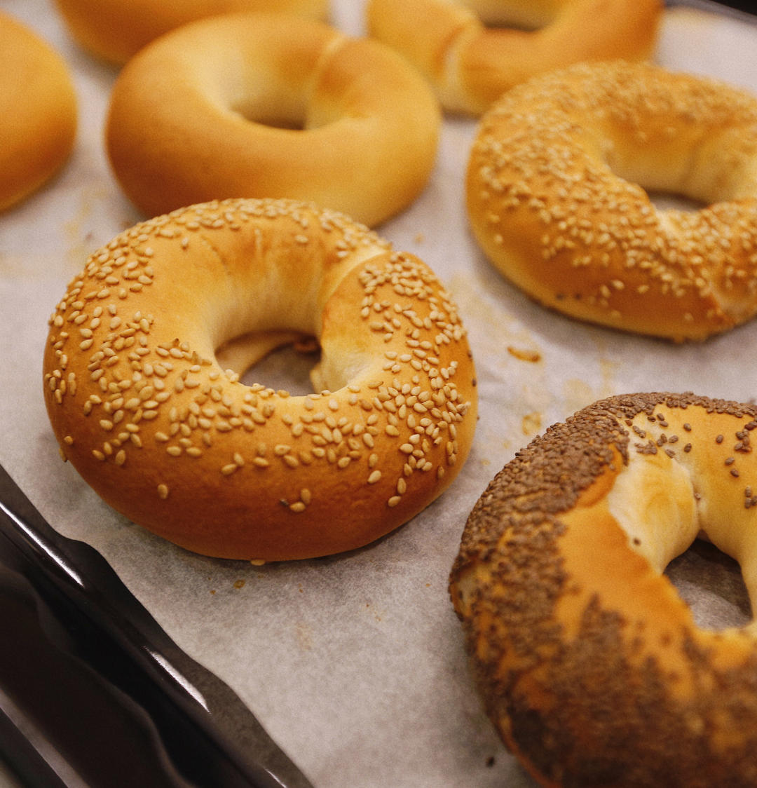 （无油）全麦黑麦贝果bagel~咬劲十足，越嚼越香