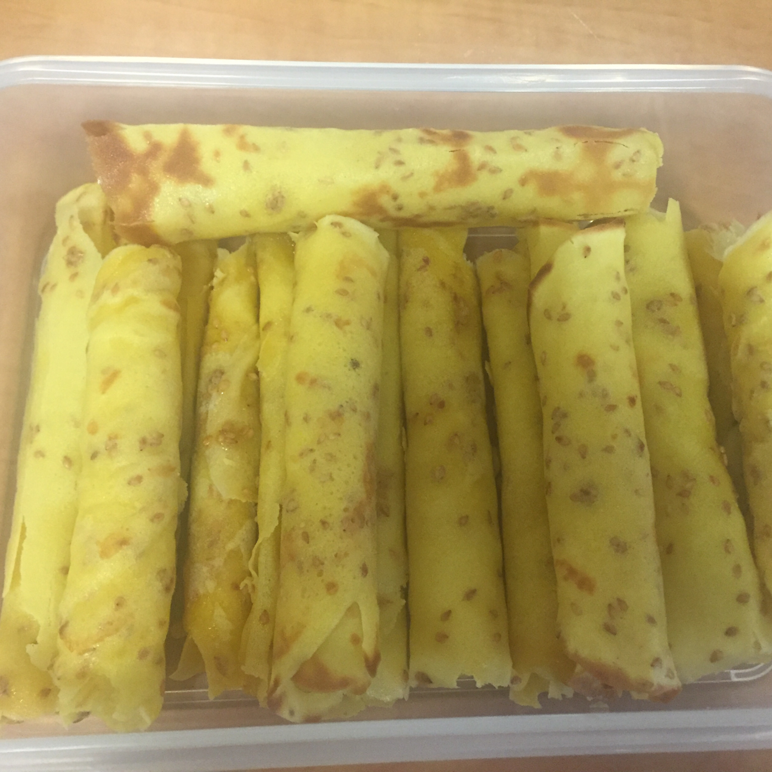 香脆平底锅芝麻蛋卷