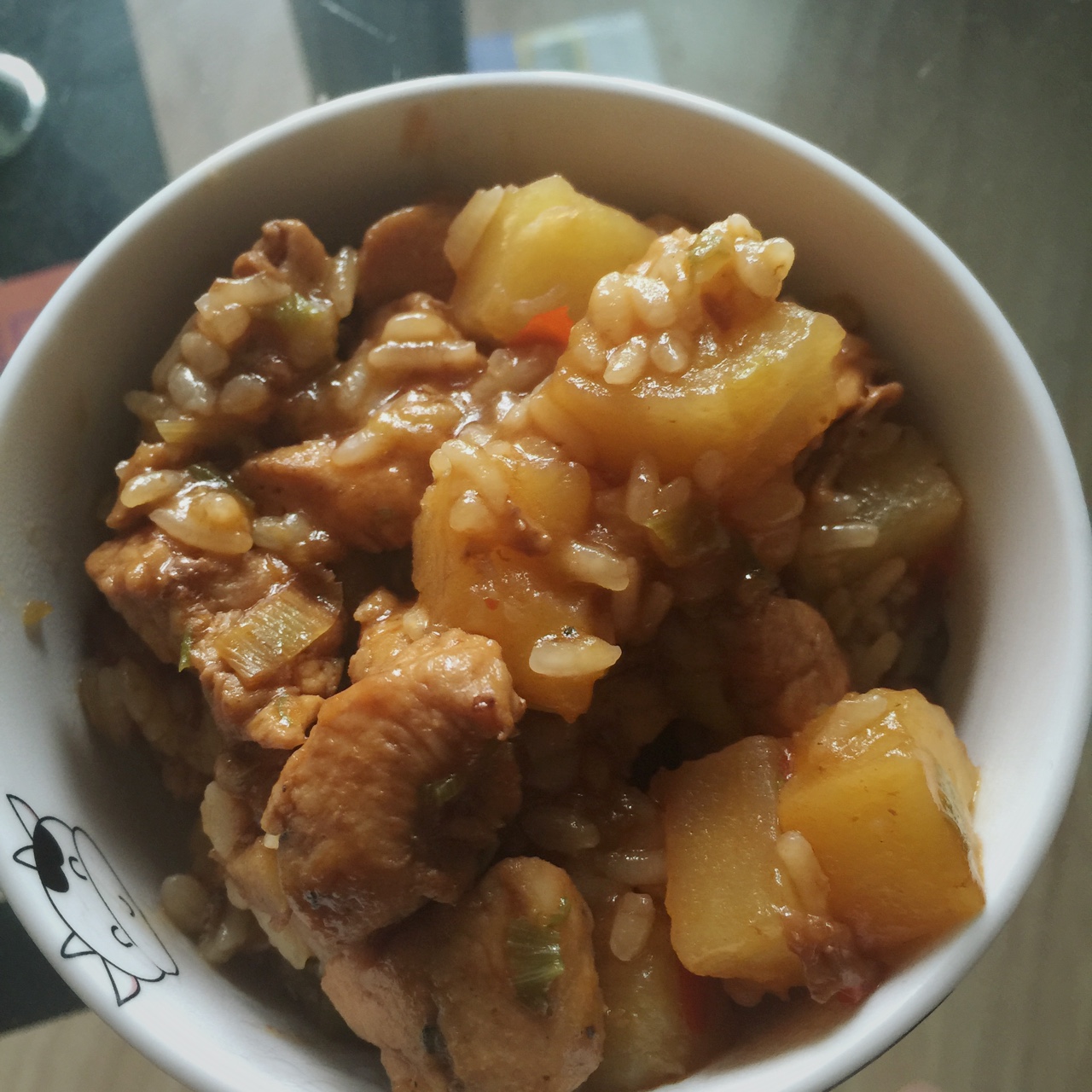 电饭锅版香菇土豆饭