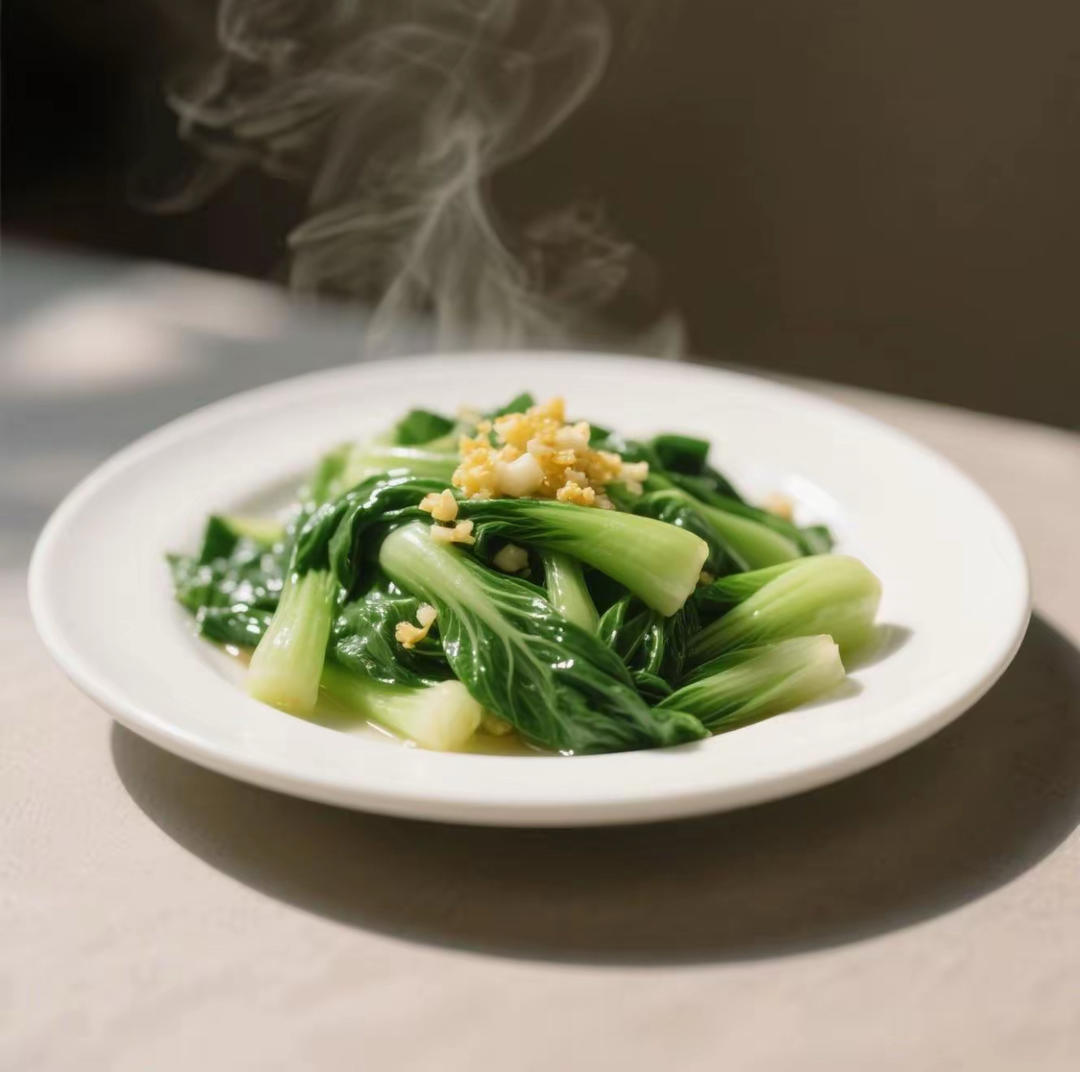 蒜香白玉翡翠——清炒小白菜