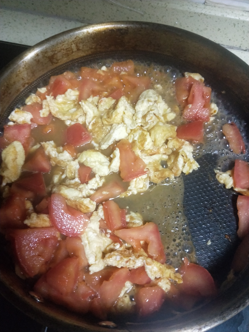 费番茄酱的西红柿炒鸡蛋（原创)的做法 步骤6