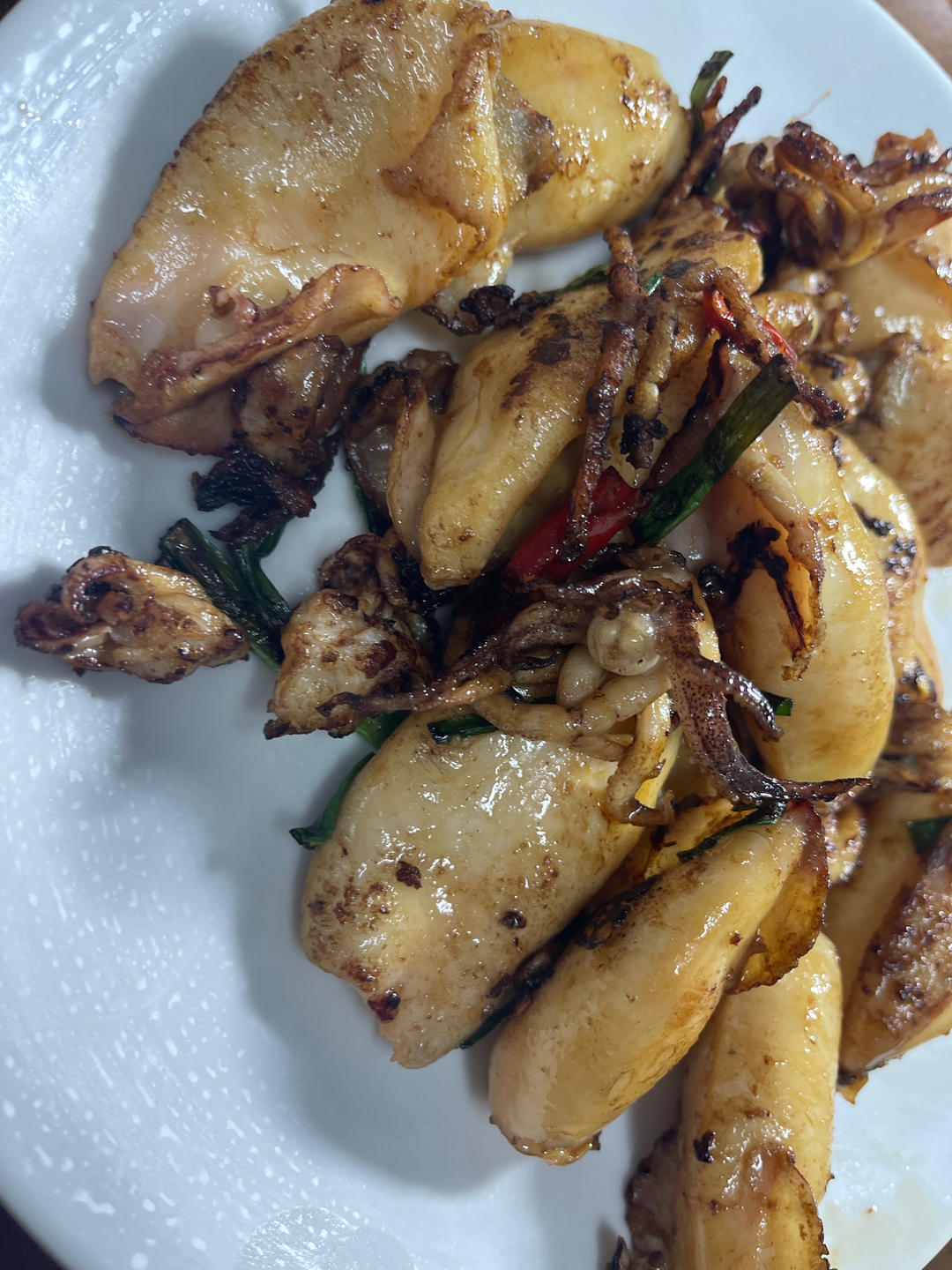 好吃到葱都吃光光的 葱爆小鱿鱼