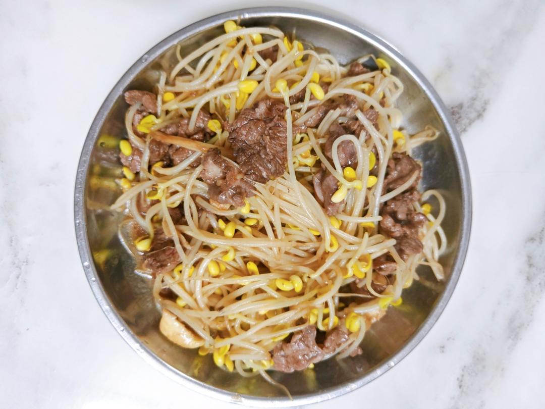豆芽炒牛肉