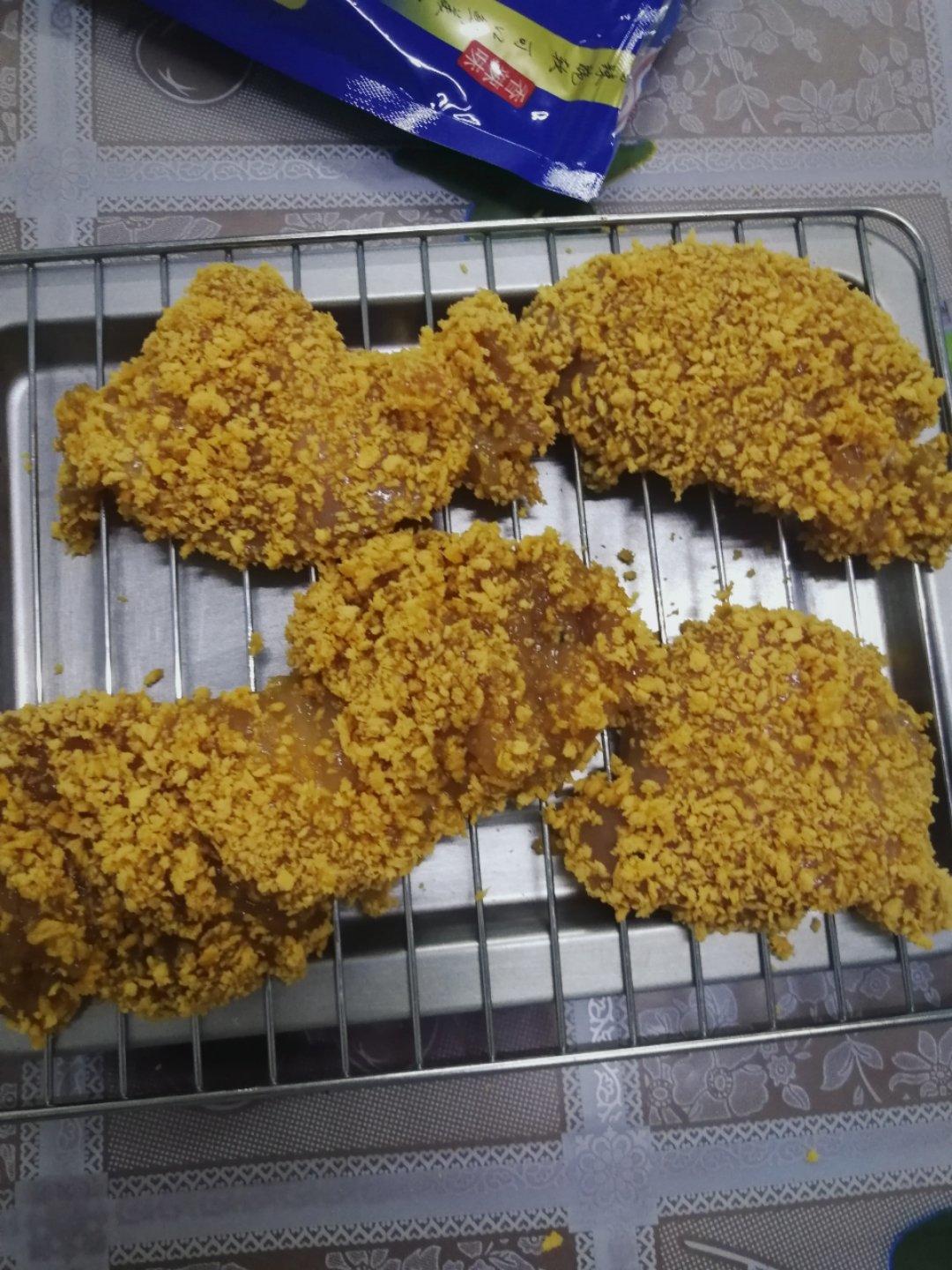 无油烤鸡排（面包糠鸡胸肉）