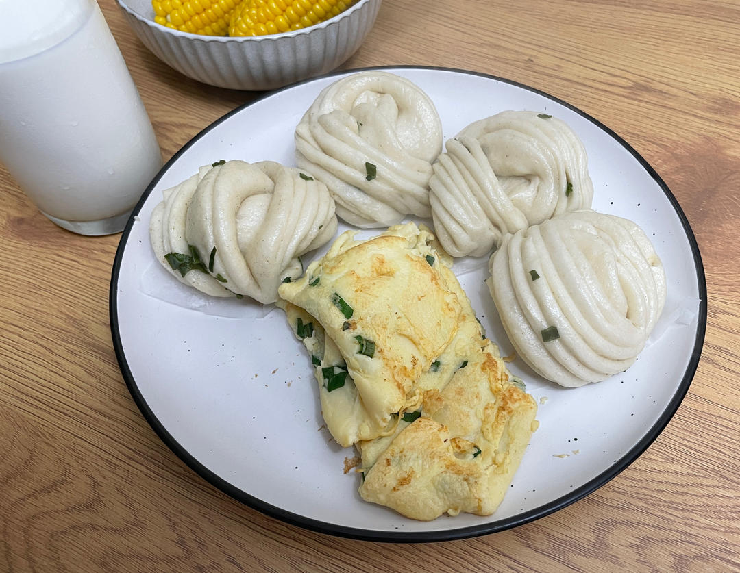 葱油花卷，一根筷子卷出漂亮的造型