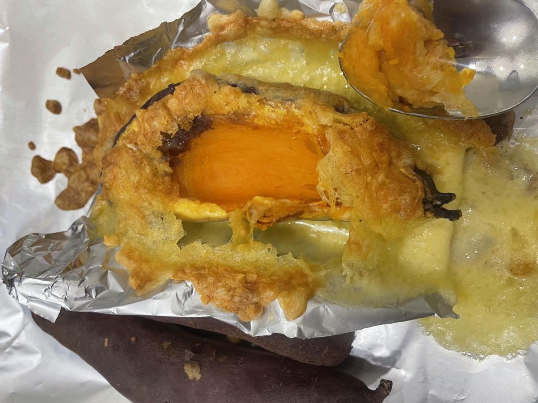 芝士焗红薯+普通烤红薯
