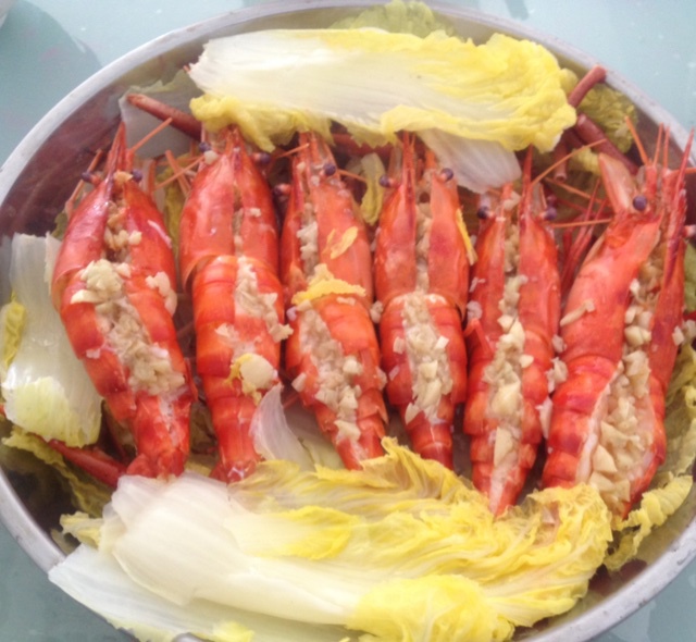 蒜蓉蒸虾