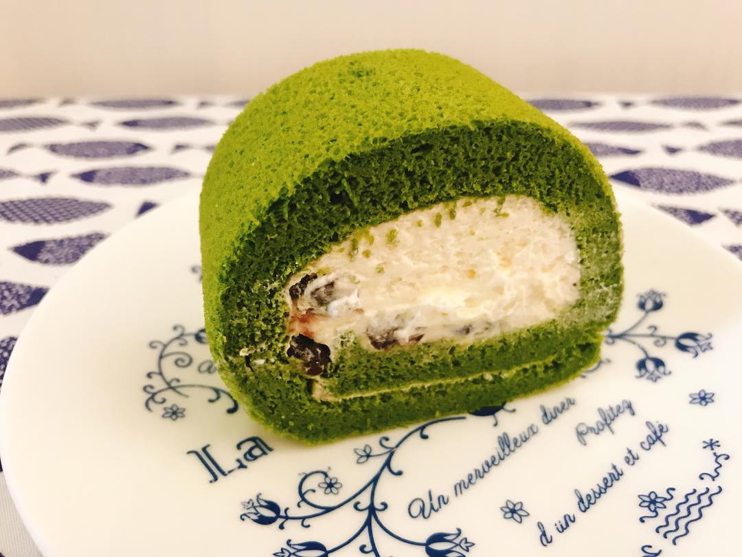 抹茶蜜豆蛋糕卷