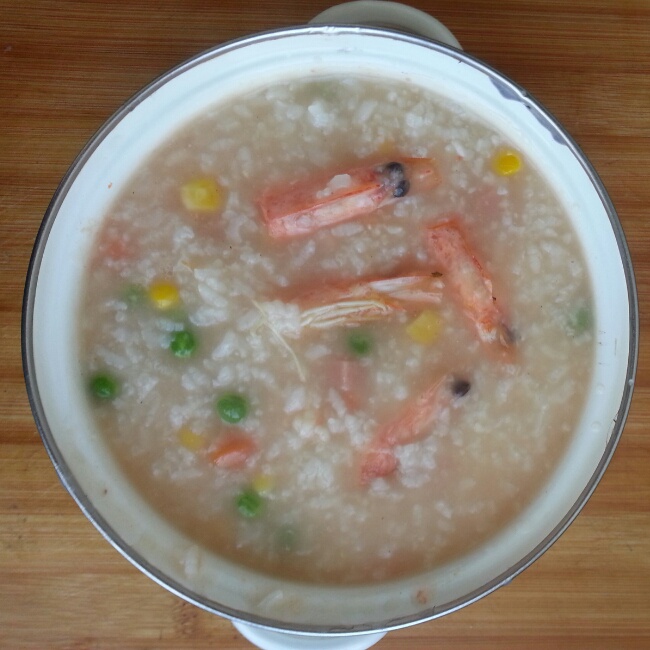 鲜虾蔬菜粥