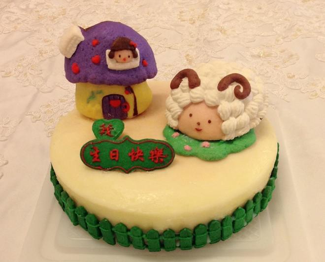 ＂婉子十萌羊＂〜彩色曲奇轻芝士生日蛋糕的做法