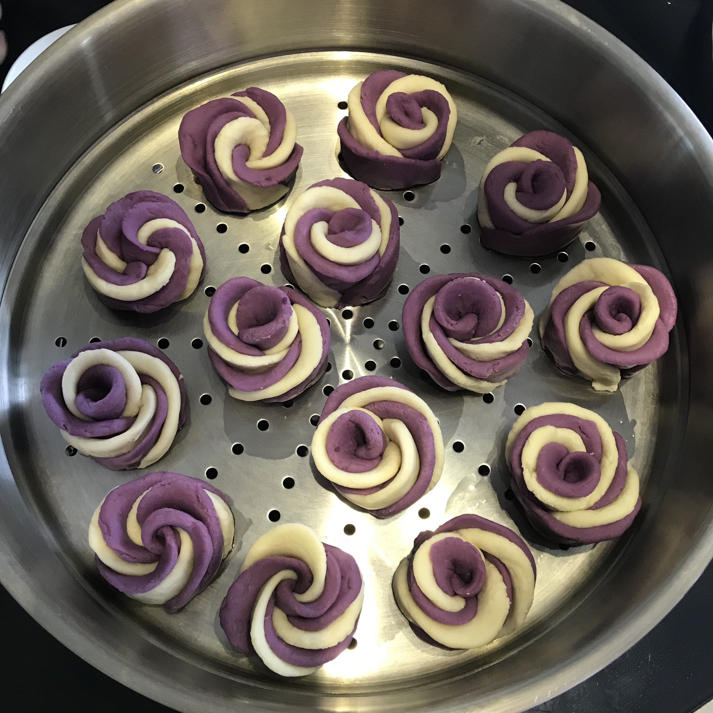 紫薯玫瑰花馒头