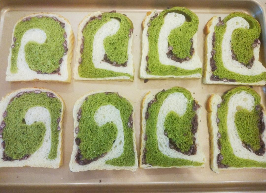 最正宗的日式抹茶红豆吐司