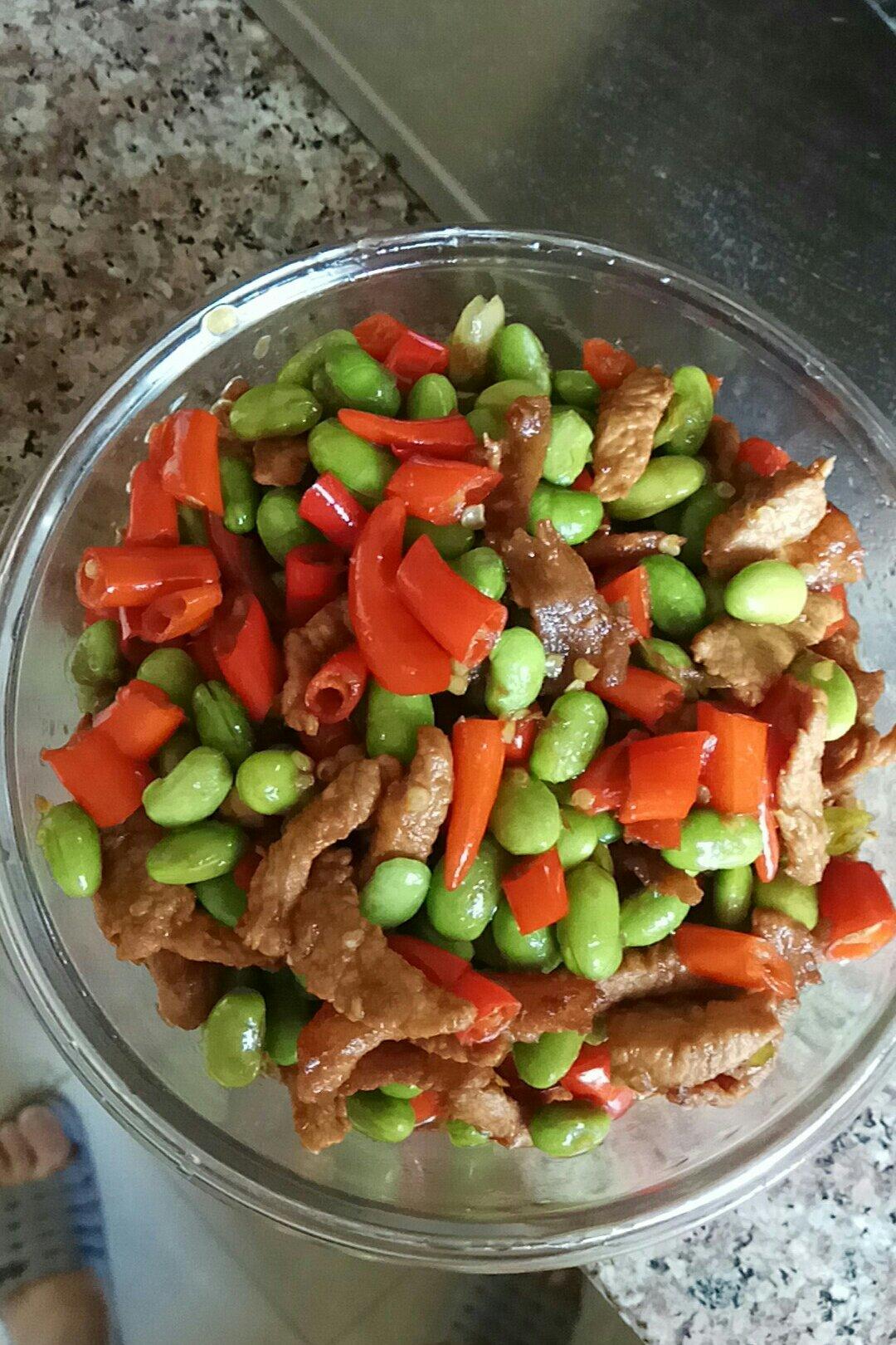 【毛豆炒肉图片】红影_6ge3_下厨房