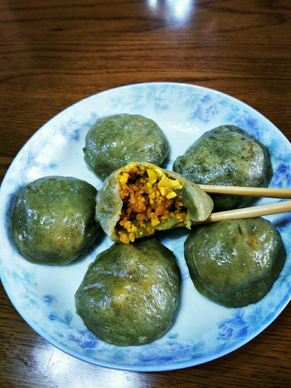 网红青团～～咸蛋黄肉松青团