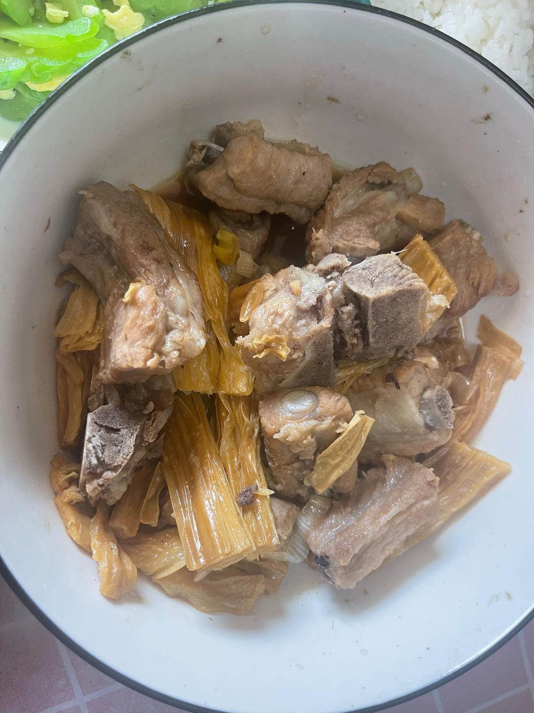 广东家常菜|腐竹蒸排骨