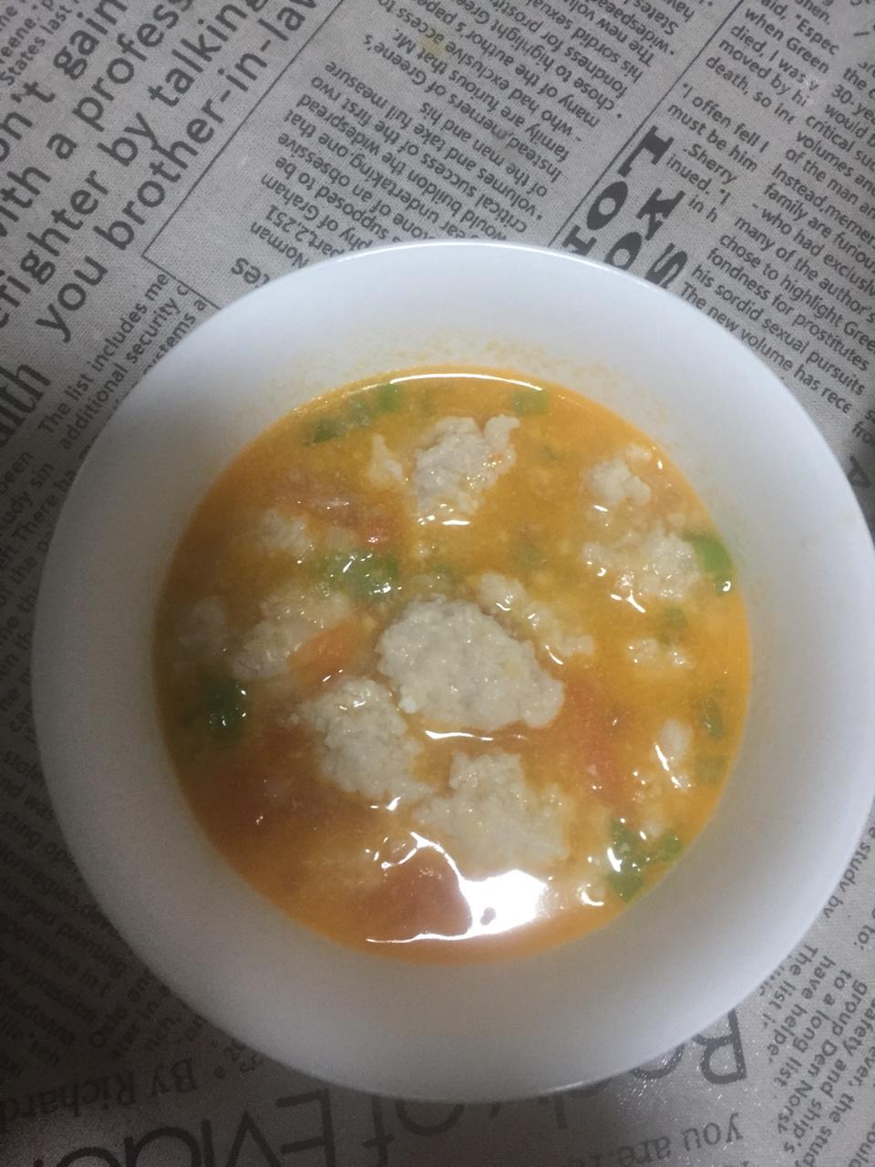 蕃茄丸子汤。