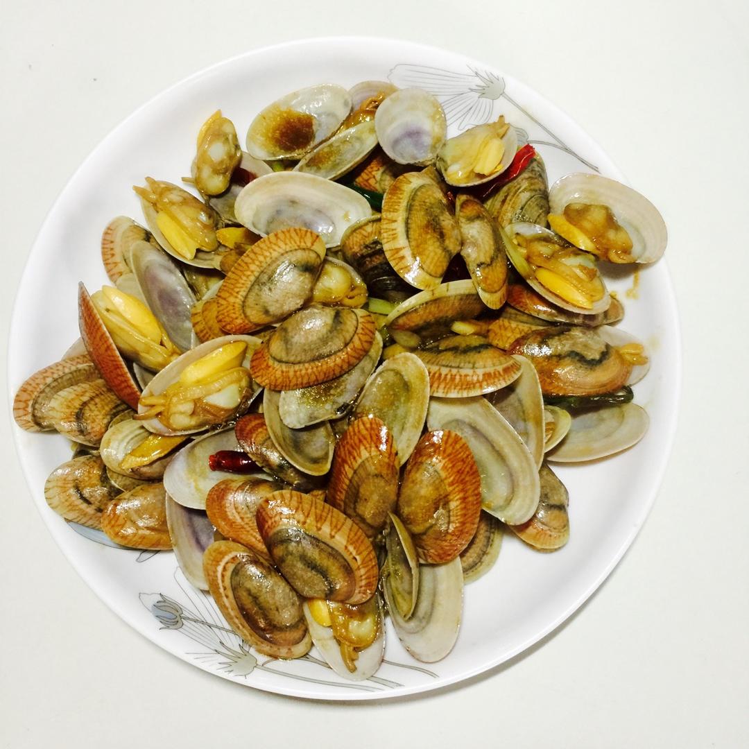 葱炒花蛤
