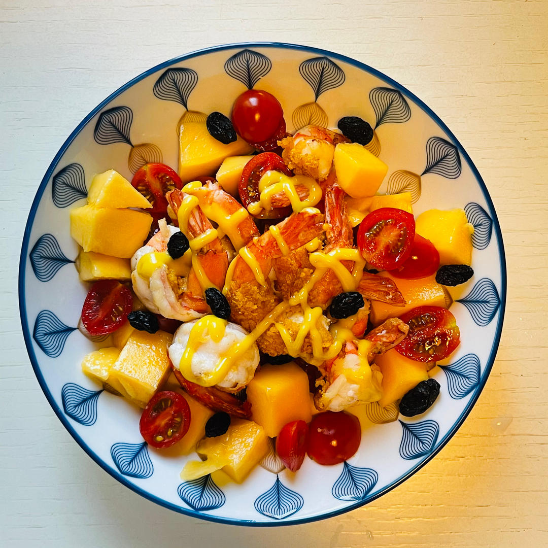 芒果芥末虾球🔥夏日快手美食