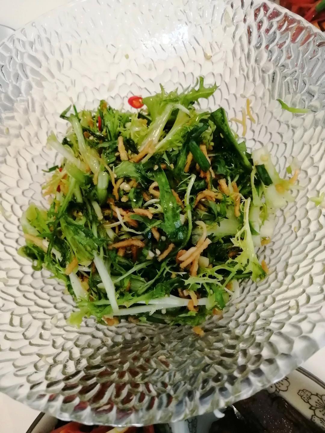 苦菊拌馓子