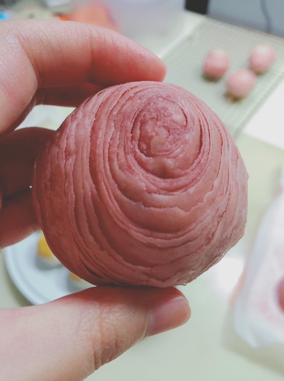 蛋黄酥~紫薯、抹茶、原味~花好月圆，中秋快乐~内附一次做六色蛋黄酥方法~