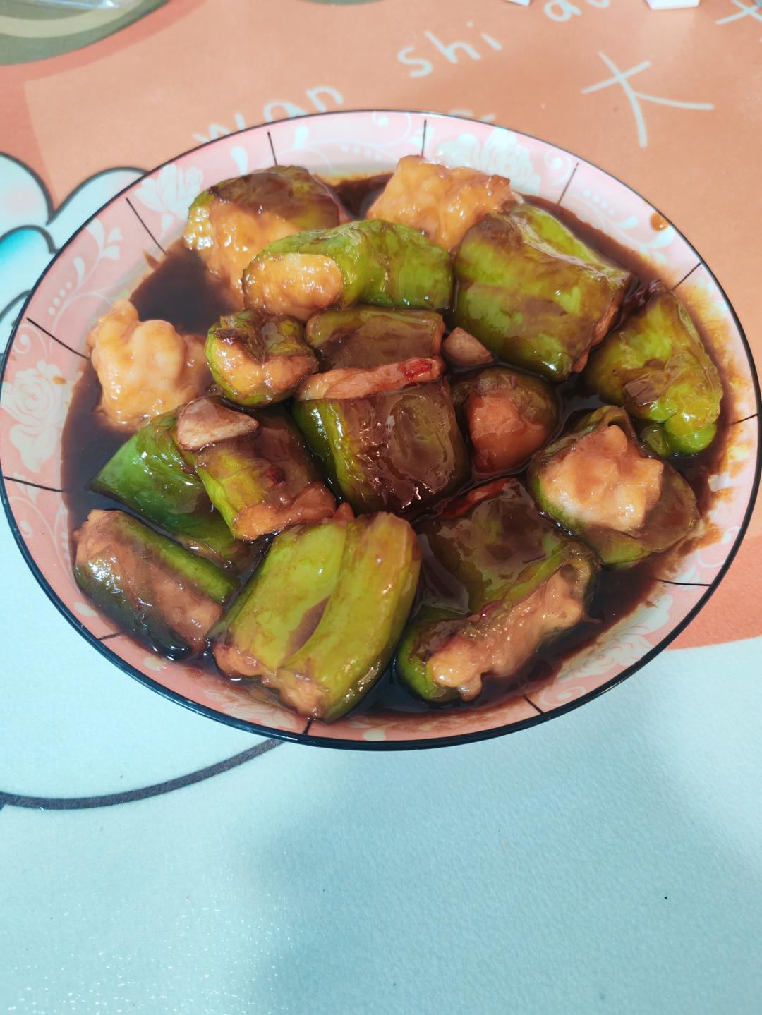 超下饭的青椒酿虾滑